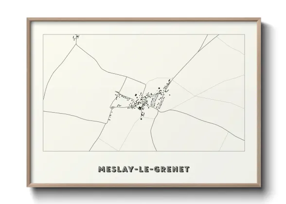 Une affiche de carte sur Meslay-le-Grenet