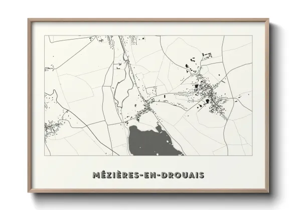 Une affiche de carte sur Mézières-en-Drouais