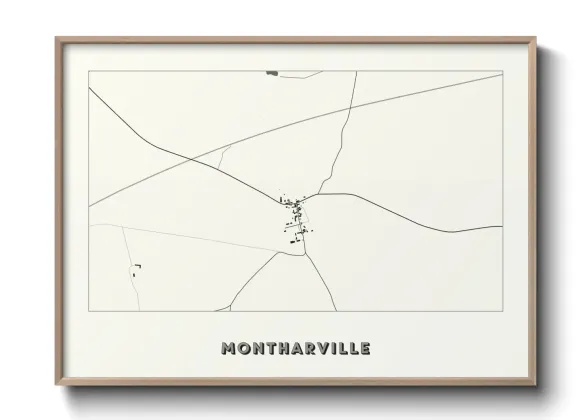 Une affiche de carte sur Montharville