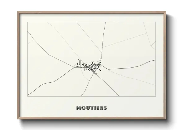 Une affiche de carte sur Moutiers