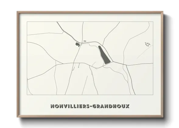 Une affiche de carte sur Nonvilliers-Grandhoux