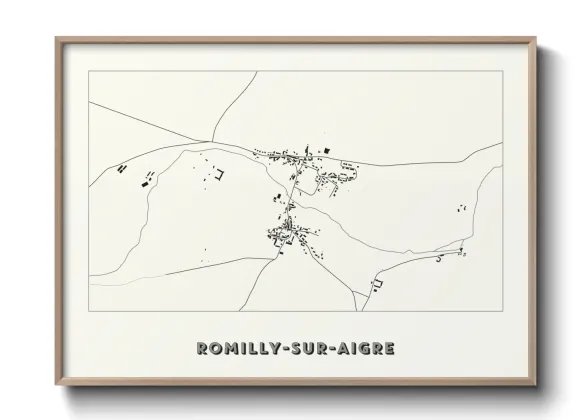 Une affiche de carte sur Romilly-sur-Aigre