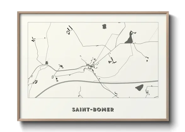 Une affiche de carte sur Saint-Bomer