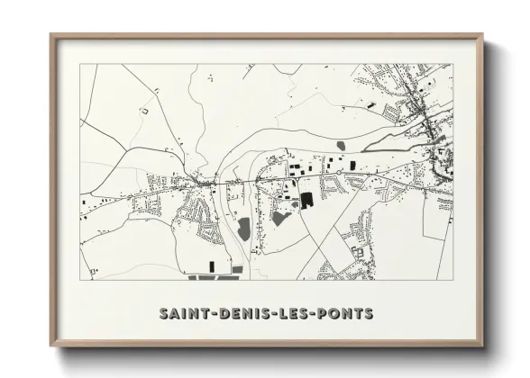 Une affiche de carte sur Saint-Denis-les-Ponts