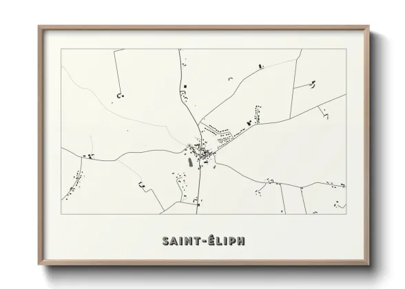 Une affiche de carte sur Saint-Éliph