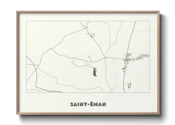 Une affiche de carte sur Saint-Éman