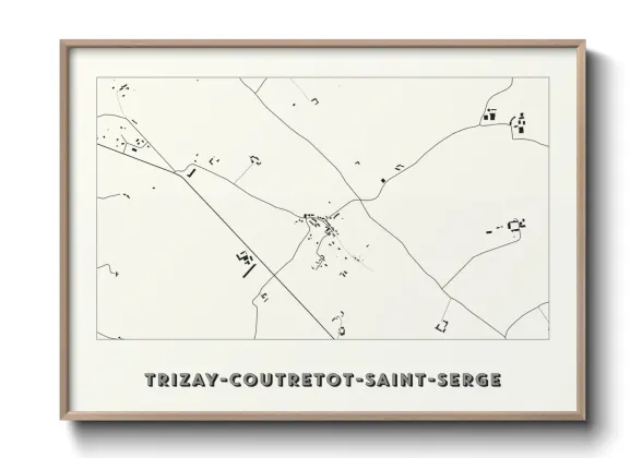 Une affiche de carte sur Trizay-Coutretot-Saint-Serge