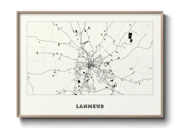 Une affiche de carte sur Lanmeur