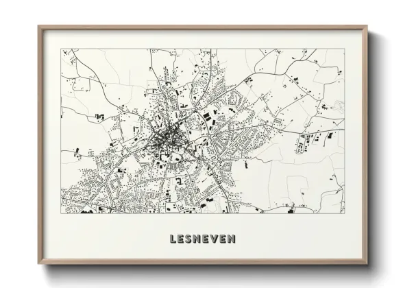 Une affiche de carte sur Lesneven