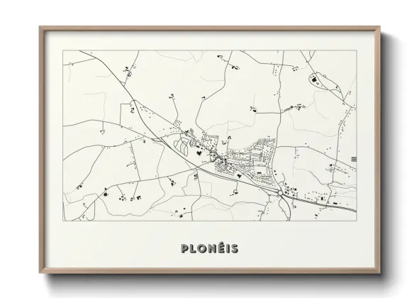 Une affiche de carte sur Plonéis