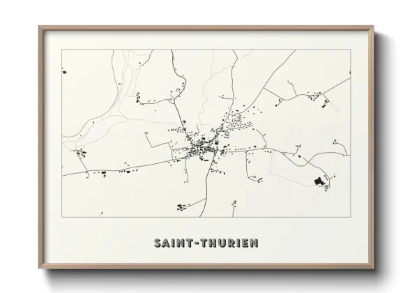 Une affiche de carte sur Saint-Thurien