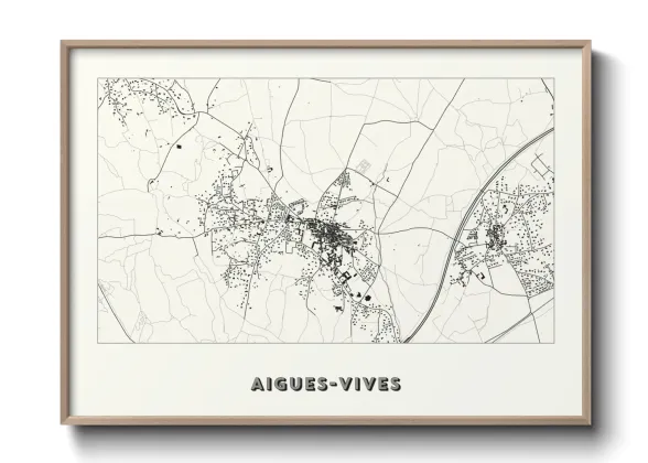 Une affiche de carte sur Aigues-Vives