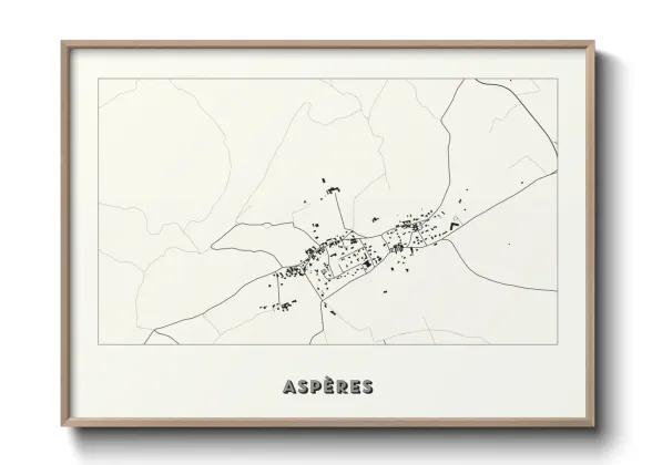 Une affiche de carte sur Aspères