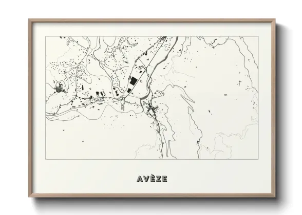 Une affiche de carte sur Avèze