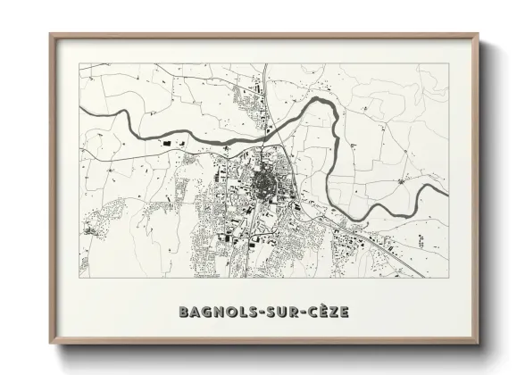 Une affiche de carte sur Bagnols-sur-Cèze