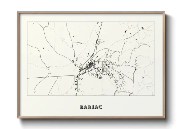Une affiche de carte sur Barjac