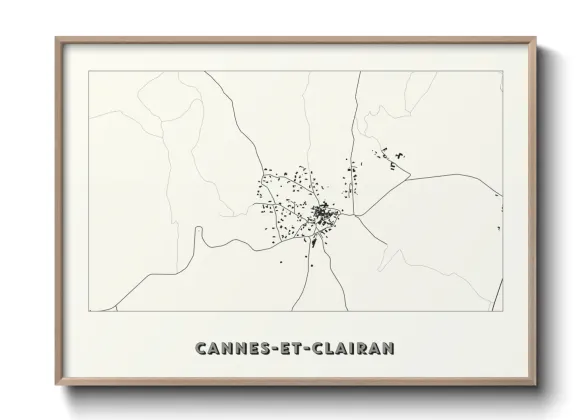 Une affiche de carte sur Cannes-et-Clairan