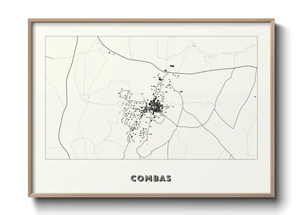 Une affiche de carte sur Combas