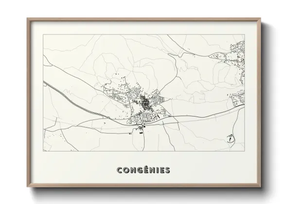 Une affiche de carte sur Congénies