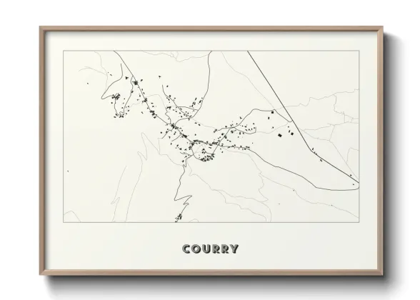 Une affiche de carte sur Courry