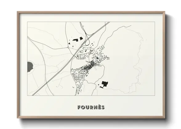 Une affiche de carte sur Fournès