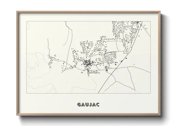 Une affiche de carte sur Gaujac