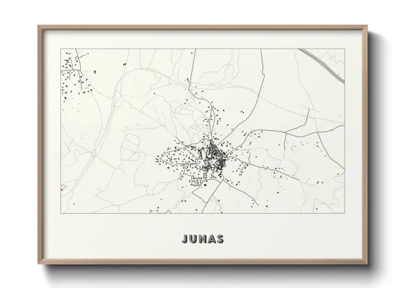 Une affiche de carte sur Junas