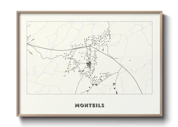 Une affiche de carte sur Monteils