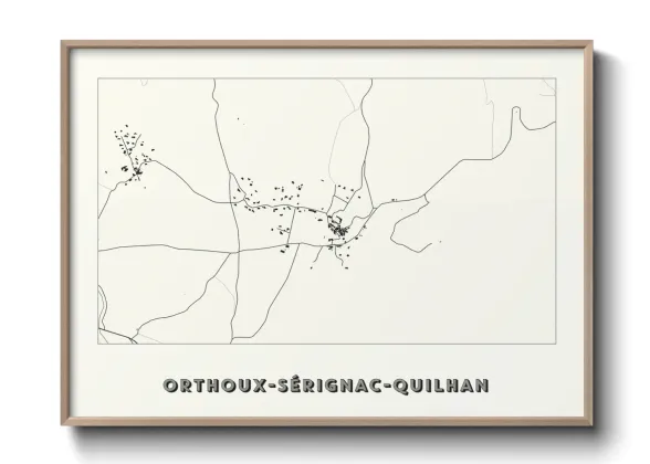 Une affiche de carte sur Orthoux-Sérignac-Quilhan