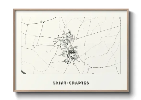 Une affiche de carte sur Saint-Chaptes