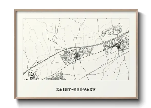 Une affiche de carte sur Saint-Gervasy