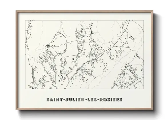 Une affiche de carte sur Saint-Julien-les-Rosiers
