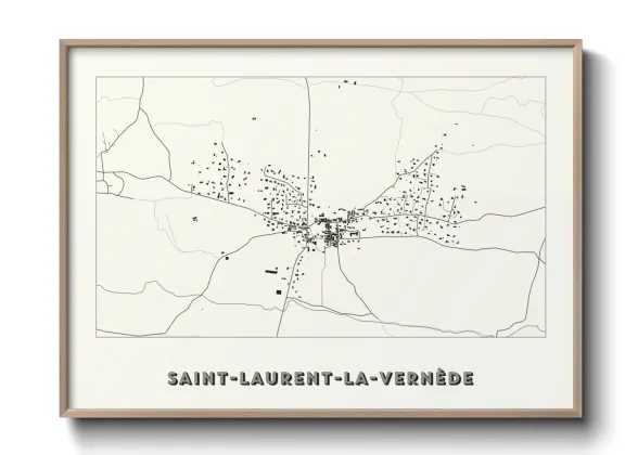 Une affiche de carte sur Saint-Laurent-la-Vernède