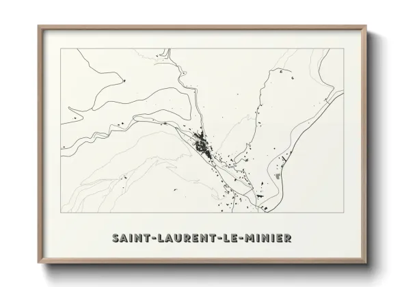 Une affiche de carte sur Saint-Laurent-le-Minier
