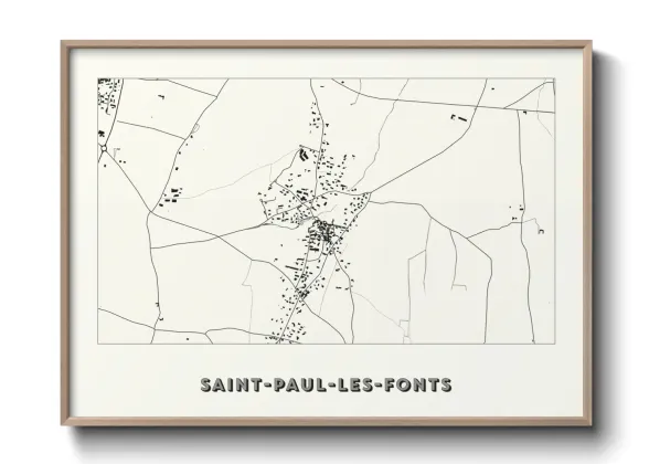 Une affiche de carte sur Saint-Paul-les-Fonts