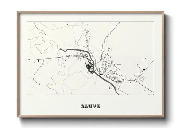 Une affiche de carte sur Sauve