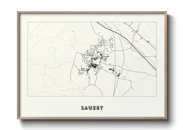 Une affiche de carte sur Sauzet