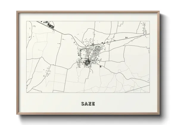 Une affiche de carte sur Saze