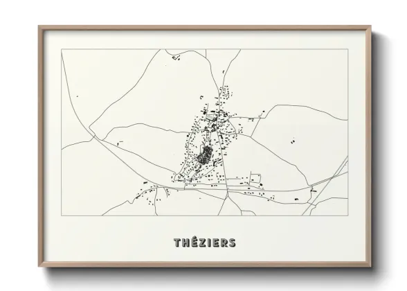 Une affiche de carte sur Théziers