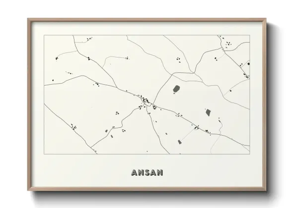 Une affiche de carte sur Ansan