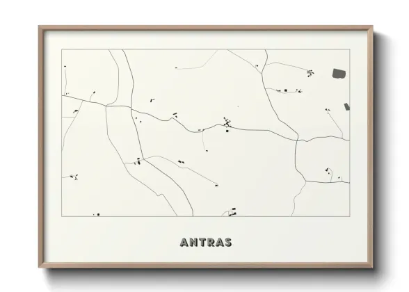Une affiche de carte sur Antras