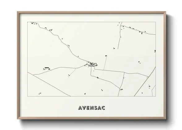 Une affiche de carte sur Avensac
