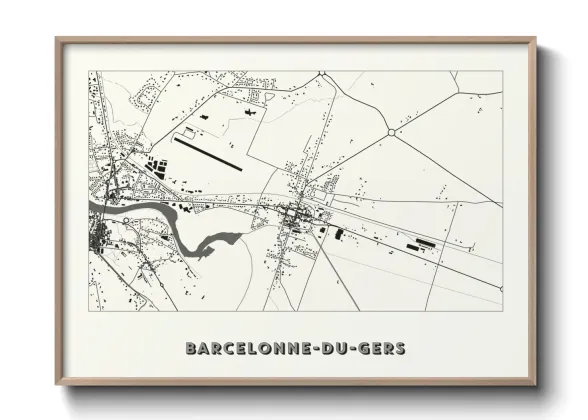 Une affiche de carte sur Barcelonne-du-Gers