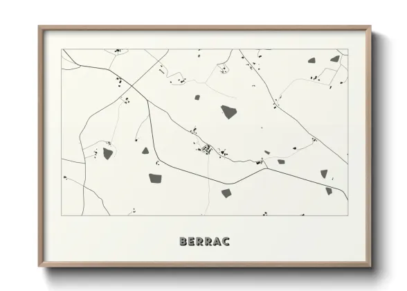 Une affiche de carte sur Berrac