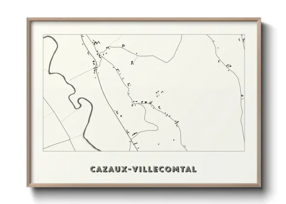 Une affiche de carte sur Cazaux-Villecomtal