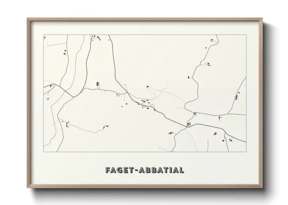 Une affiche de carte sur Faget-Abbatial