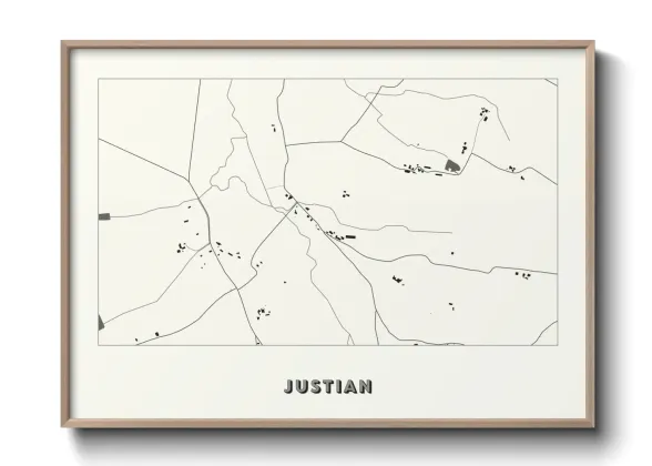 Une affiche de carte sur Justian