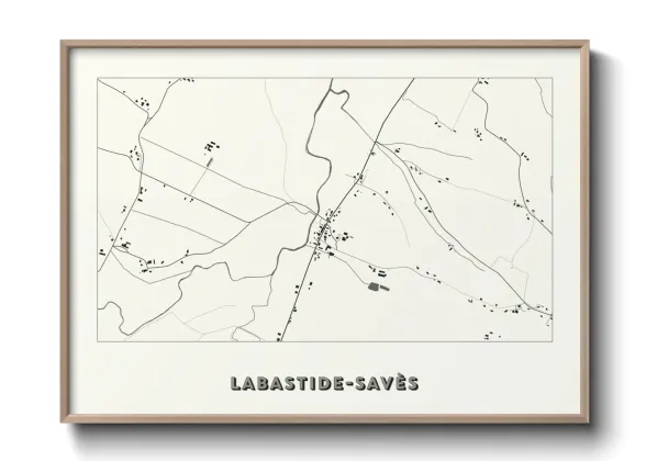 Une affiche de carte sur Labastide-Savès