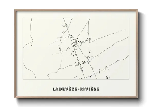Une affiche de carte sur Ladevèze-Rivière