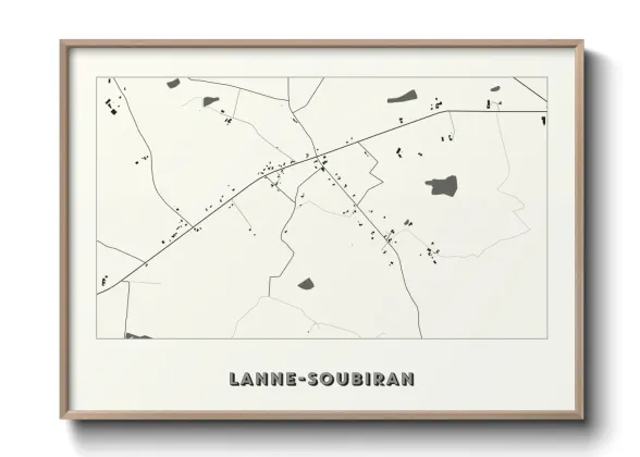 Une affiche de carte sur Lanne-Soubiran